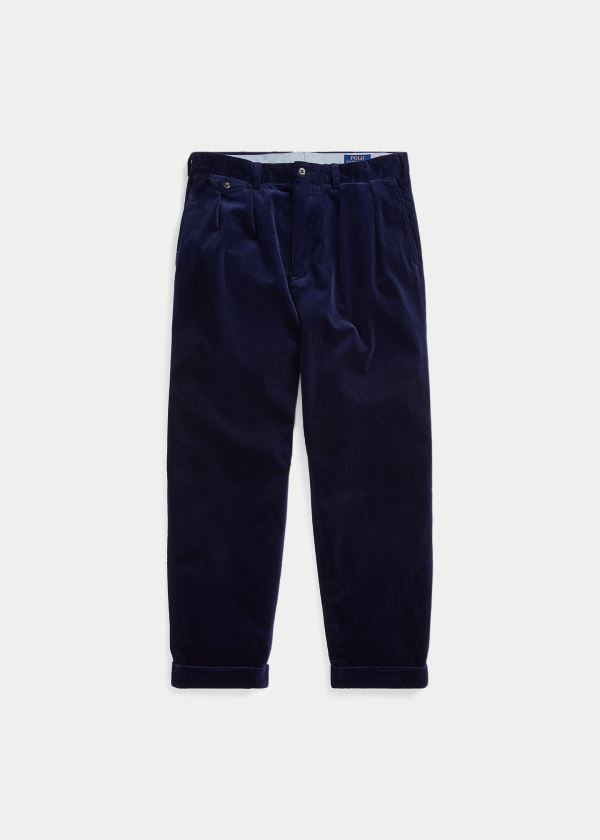 Pantalones Polo Ralph Lauren Hombre Azul Marino - Pleated Baggy Corduroy - XWGYB2680